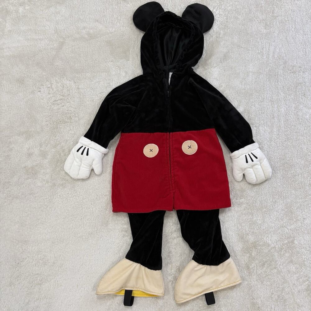 Disney Store Mickey Mouse Costume 18-24 Months Plush Hooded Toddler Halloween